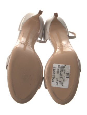 Oscar de la Renta Satin Crystal Embellishments Sandals