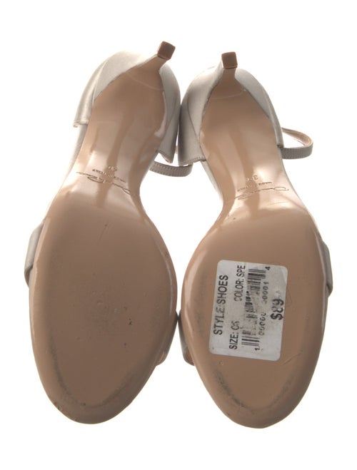 Oscar de la Renta Satin Crystal Embellishments Sandals