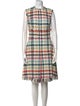 Oscar de la Renta Plaid Print Knee-Length Dress