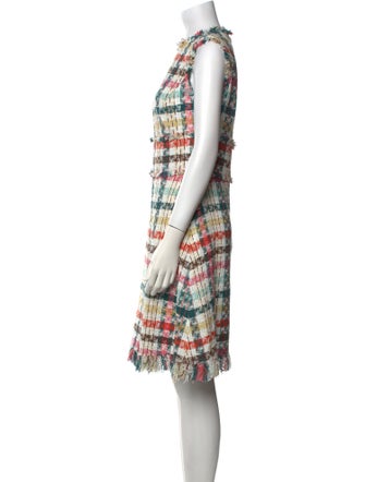 Oscar de la Renta Plaid Print Knee-Length Dress