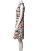 Oscar de la Renta Plaid Print Knee-Length Dress