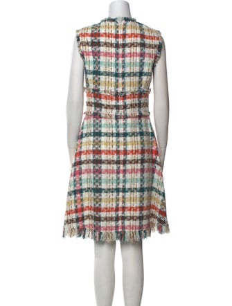 Oscar de la Renta Plaid Print Knee-Length Dress