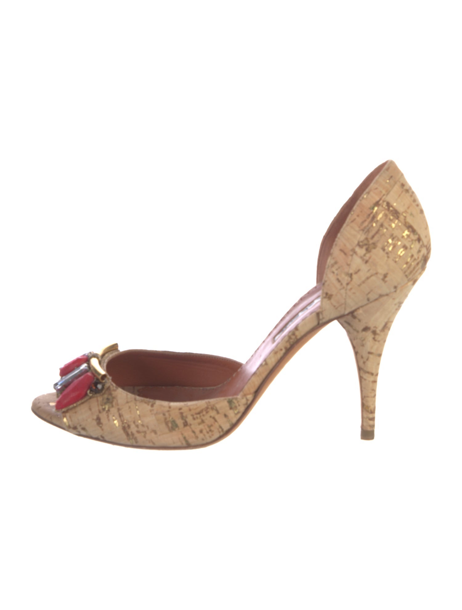 Oscar de la Renta Printed D'Orsay Pumps