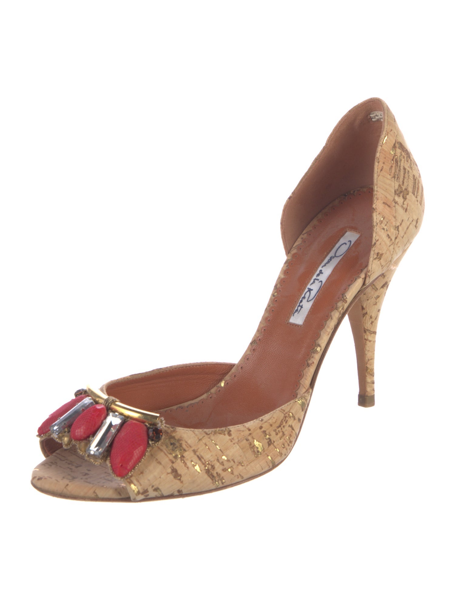 Oscar de la Renta Printed D'Orsay Pumps