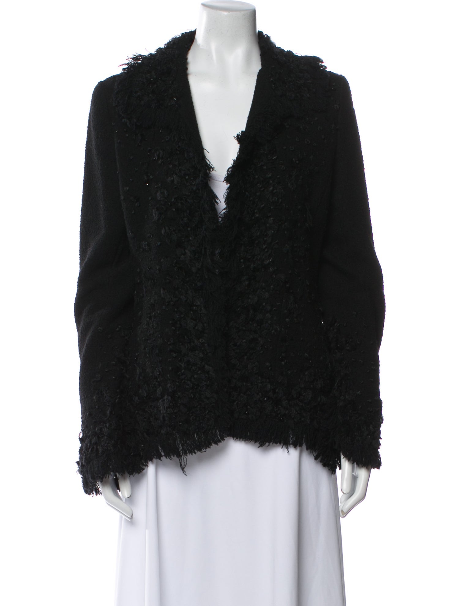 Oscar de la Renta Wool Faux Fur Jacket