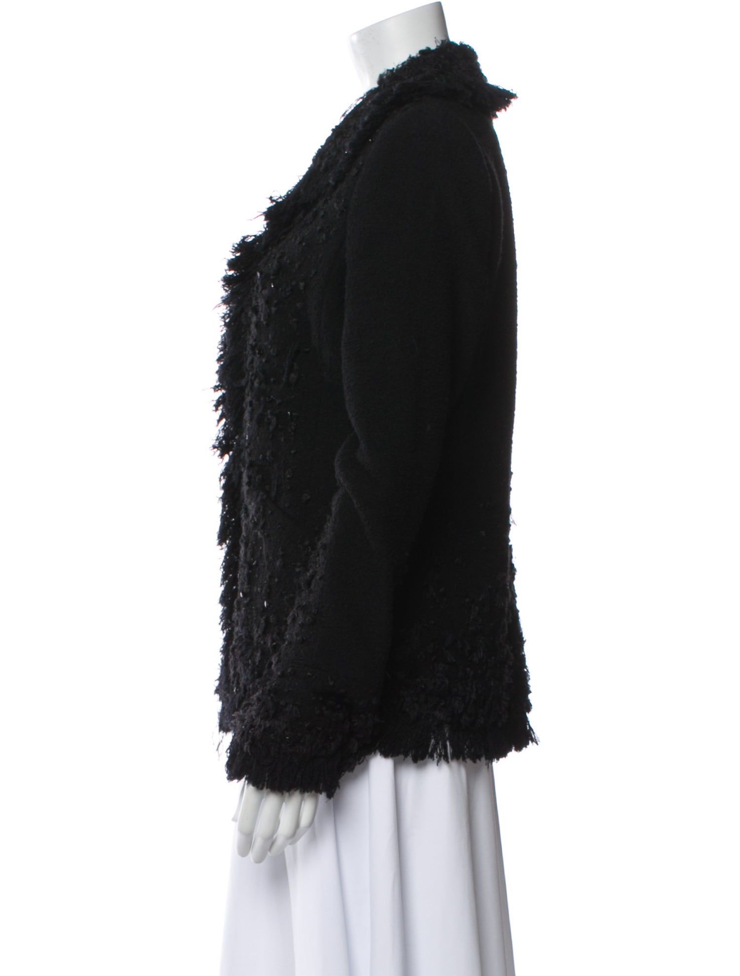 Oscar de la Renta Wool Faux Fur Jacket