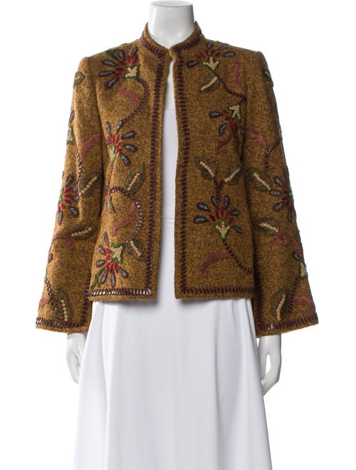 Oscar de la Renta Alpaca Patterned Evening Jacket