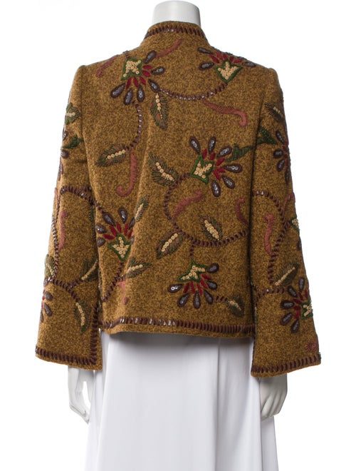 Oscar de la Renta Alpaca Patterned Evening Jacket