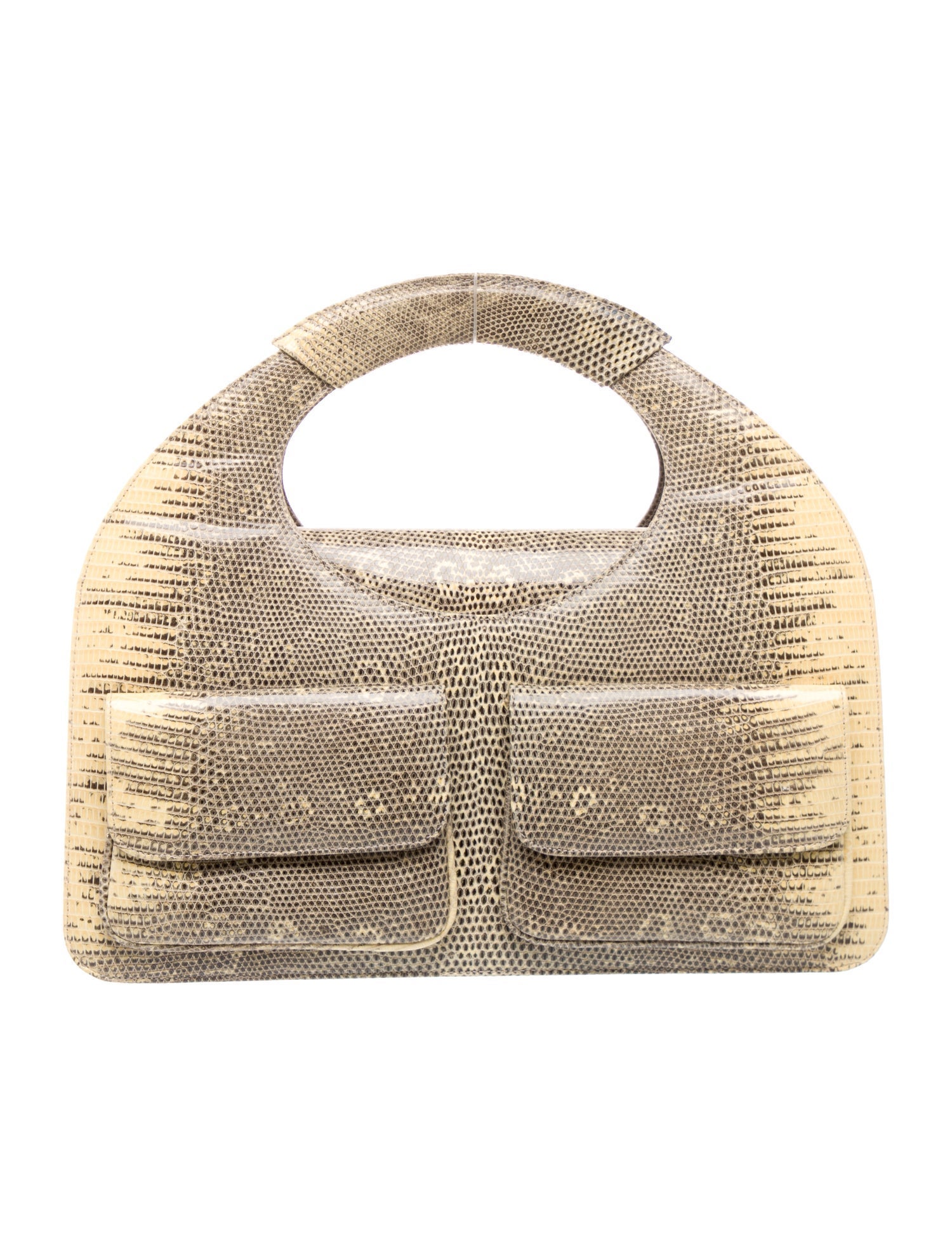 Oscar de la Renta Lizard Top Handle Bag