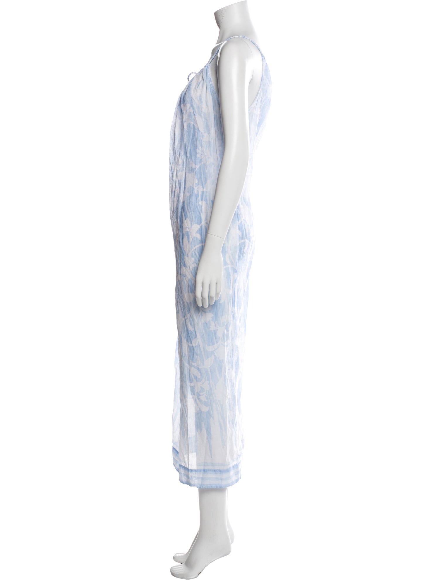 Oscar de la Renta Tie-Dye Print Midi Length Dress