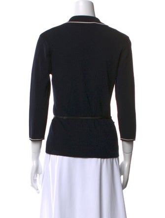 Oscar de la Renta Silk V-Neck Sweater