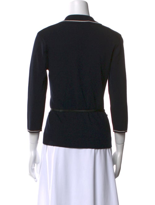 Oscar de la Renta Silk V-Neck Sweater