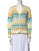 Oscar de la Renta Striped V-Neck Sweater