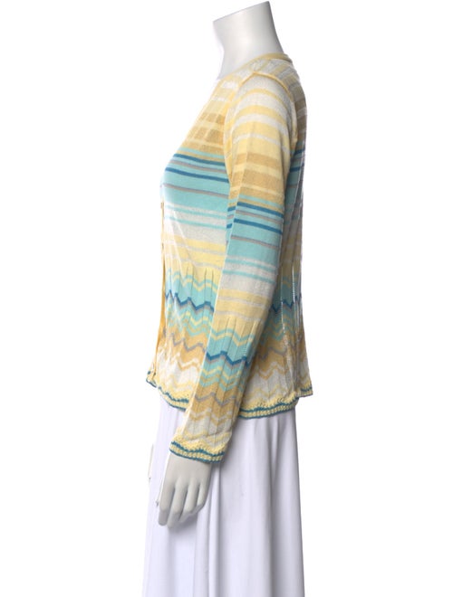 Oscar de la Renta Striped V-Neck Sweater