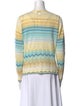 Oscar de la Renta Striped V-Neck Sweater