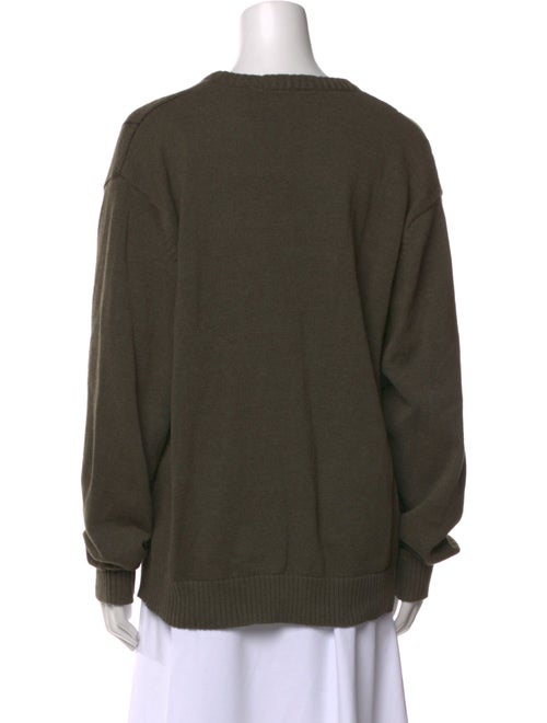 Oscar de la Renta Plaid Print Crew Neck Sweater