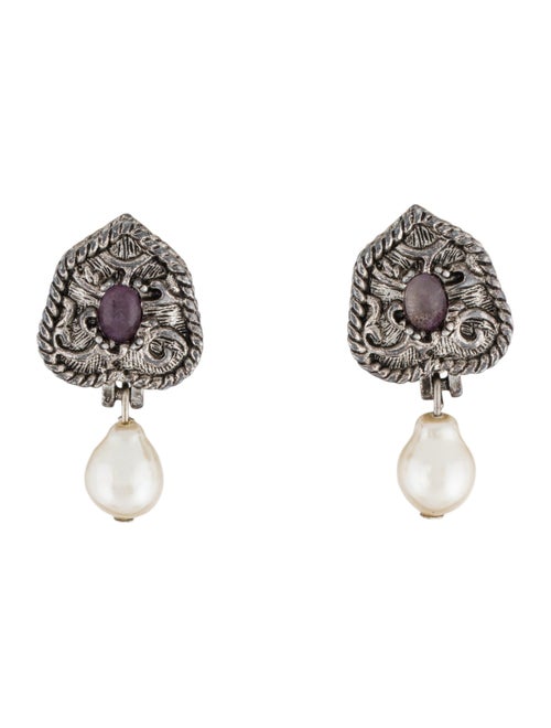 Oscar de la Renta Faux Pearl Drop Earrings