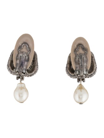 Oscar de la Renta Faux Pearl Drop Earrings
