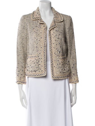 Oscar de la Renta Tweed Pattern Evening Jacket