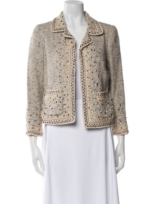 Oscar de la Renta Tweed Pattern Evening Jacket