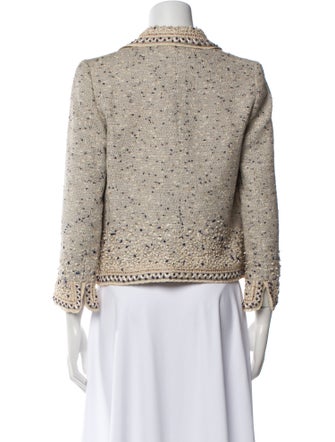 Oscar de la Renta Tweed Pattern Evening Jacket