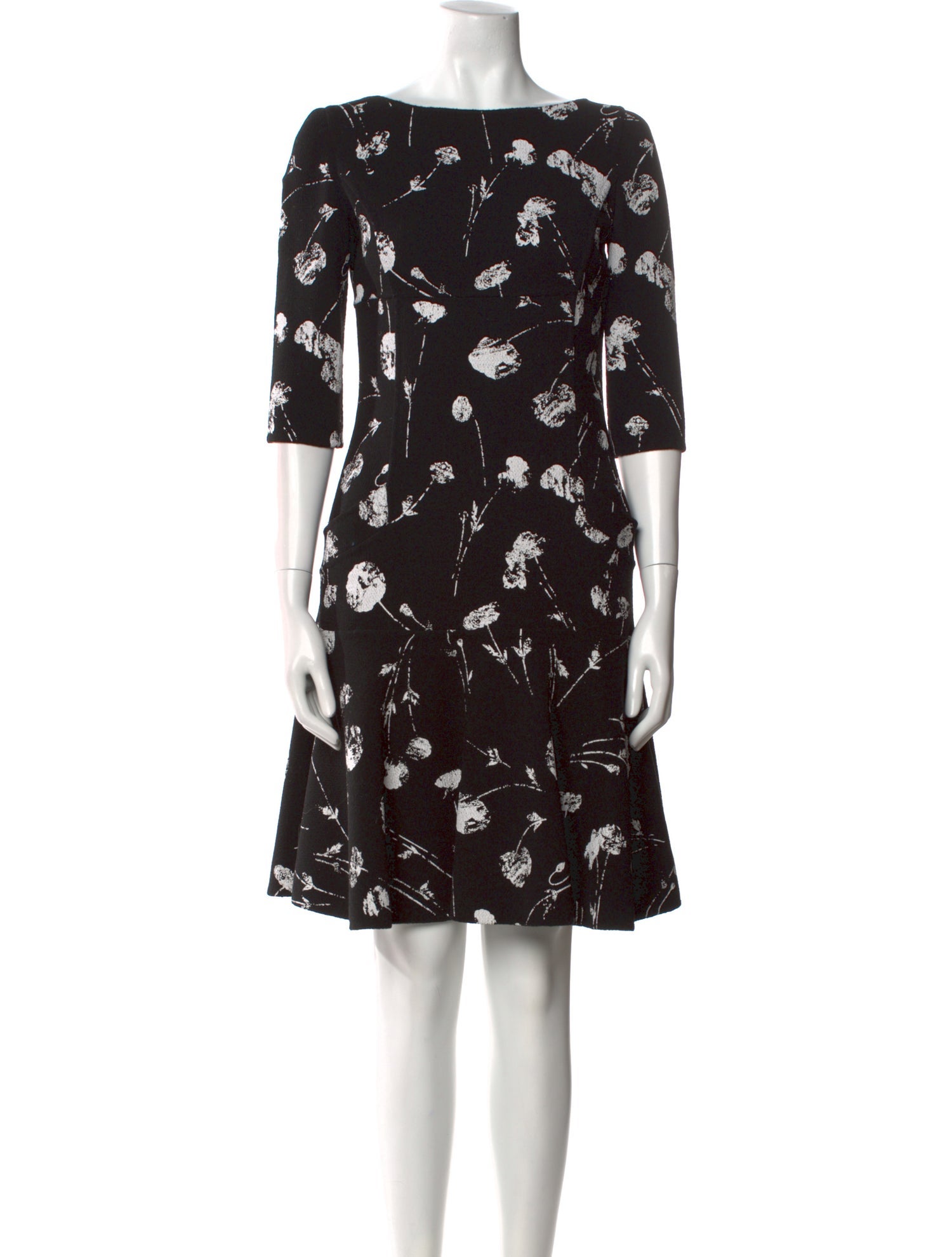 Oscar de la Renta Floral Print Mini Dress
