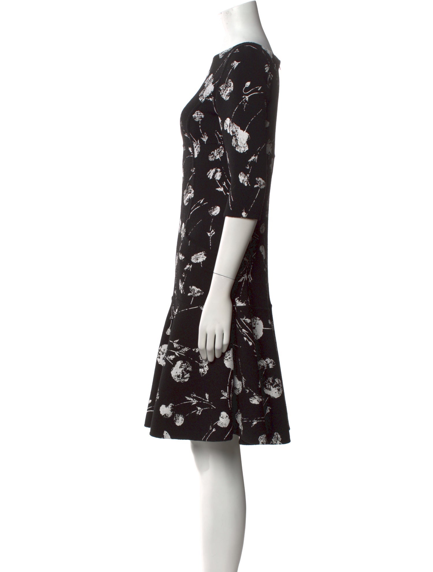 Oscar de la Renta Floral Print Mini Dress