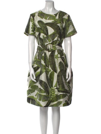 Oscar de la Renta Printed Knee-Length Dress