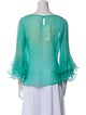 Oscar de la Renta Silk Bateau Neckline Blouse