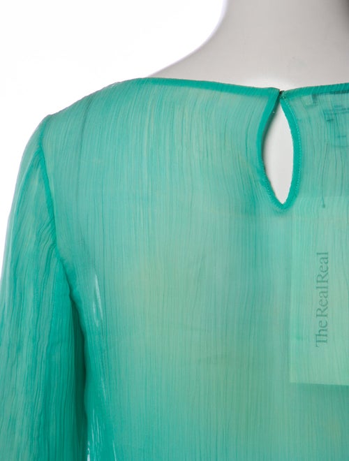 Oscar de la Renta Silk Bateau Neckline Blouse