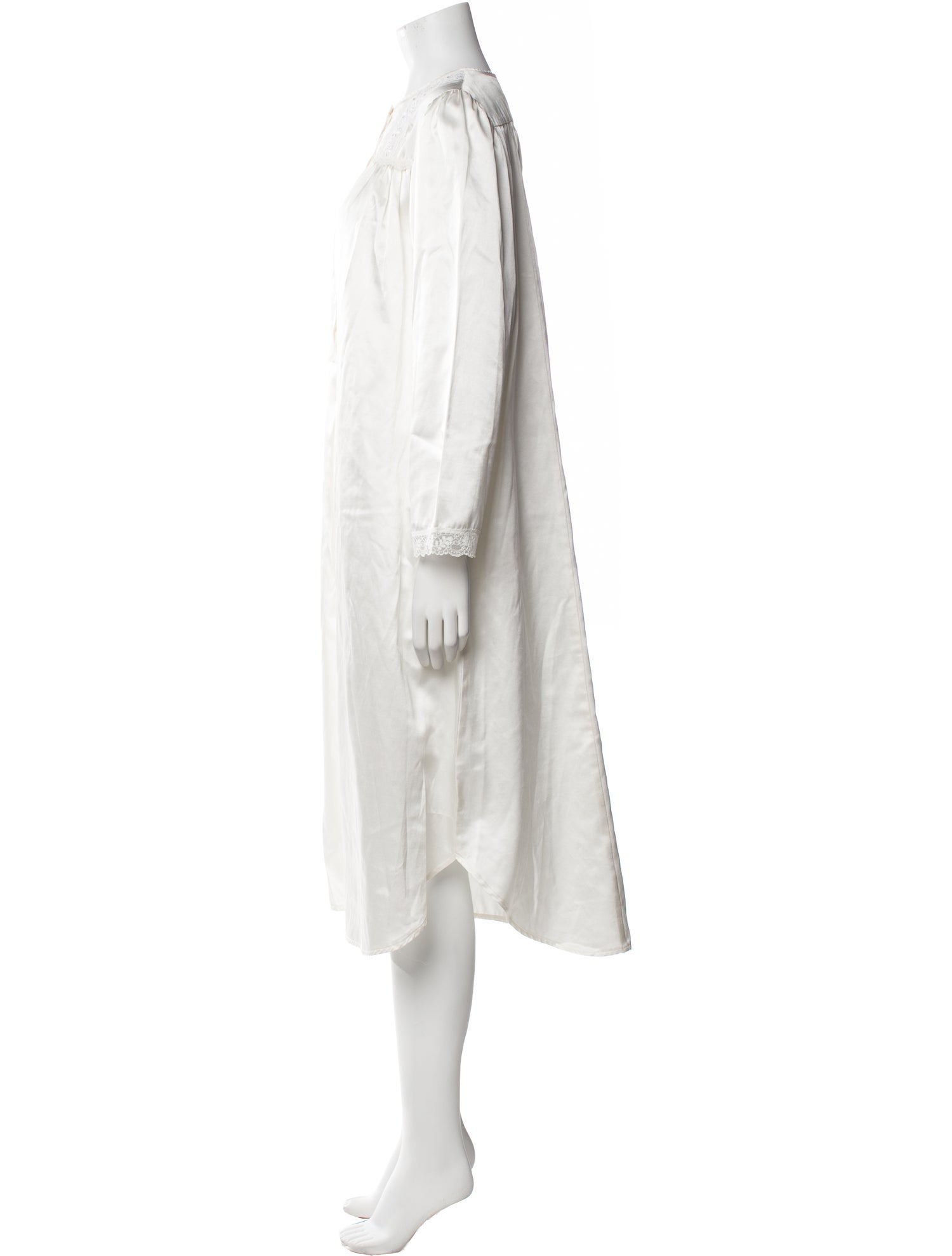 Oscar de la Renta Vintage Lace Trim Embellishment Nightgown