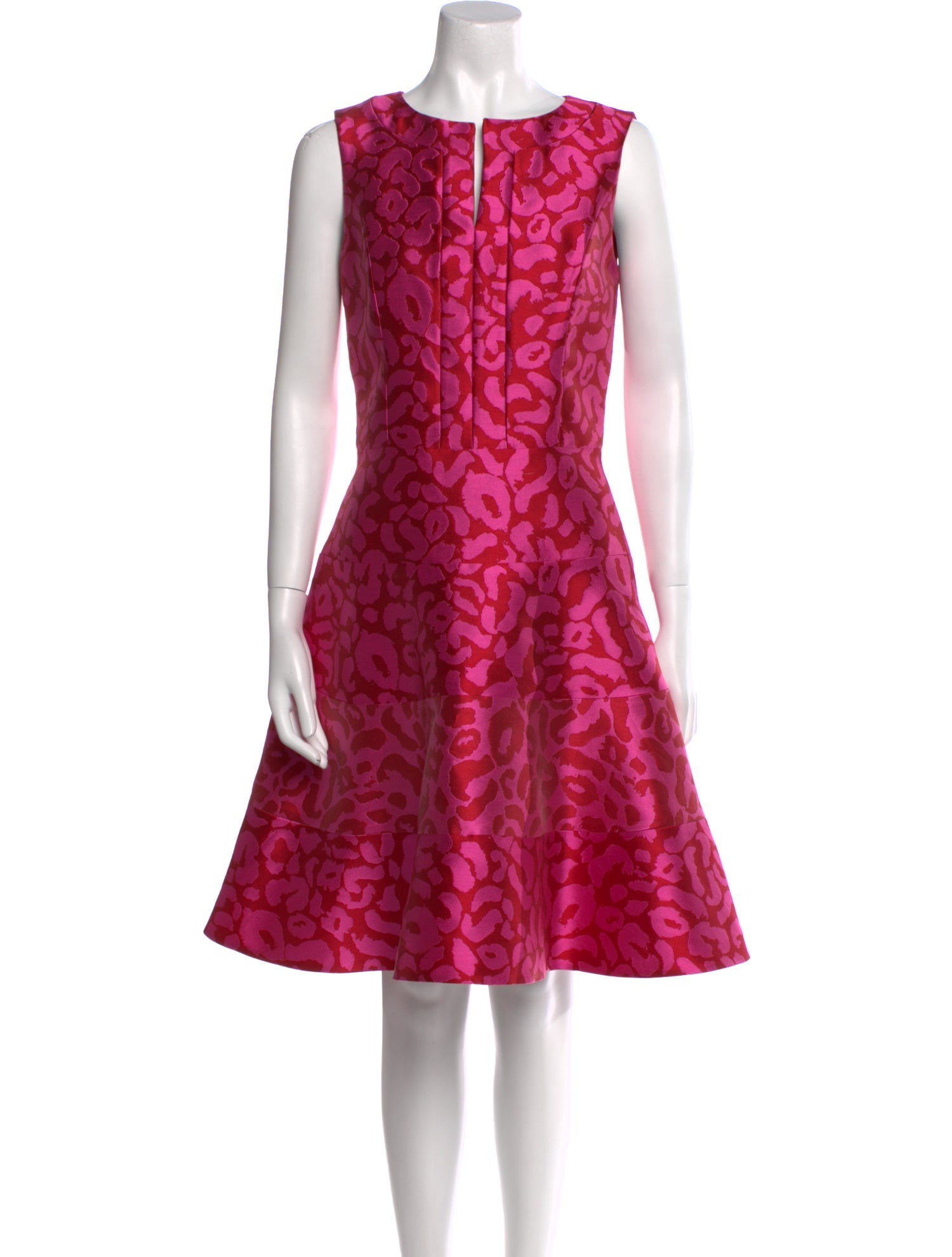 Oscar de la Renta Animal Print Knee-Length Dress