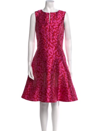 Oscar de la Renta Animal Print Knee-Length Dress