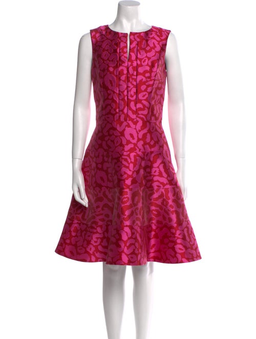 Oscar de la Renta Animal Print Knee-Length Dress