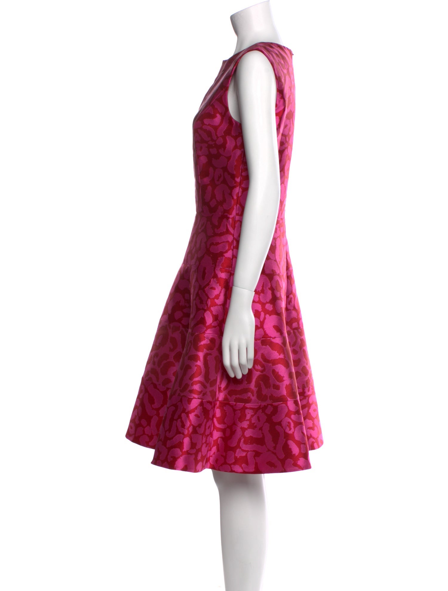 Oscar de la Renta Animal Print Knee-Length Dress