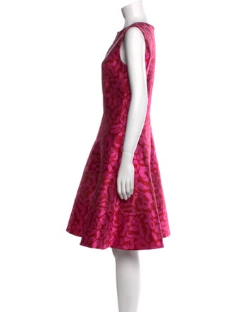 Oscar de la Renta Animal Print Knee-Length Dress