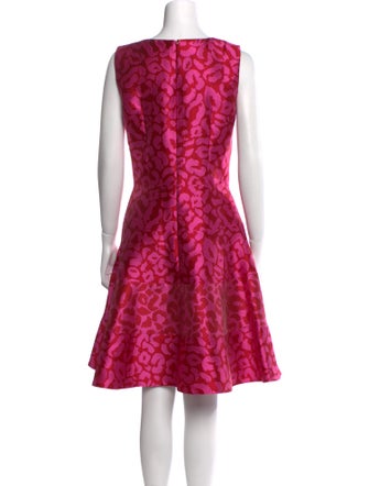 Oscar de la Renta Animal Print Knee-Length Dress