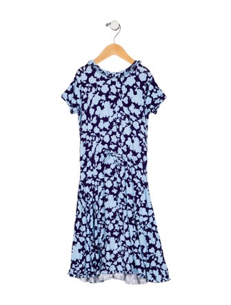 Oscar de la Renta Girls' Patterned Short Sleeve Dress