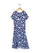 Oscar de la Renta Girls' Patterned Short Sleeve Dress