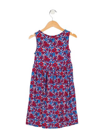 Oscar de la Renta Girls' Floral Sleeveless Dress