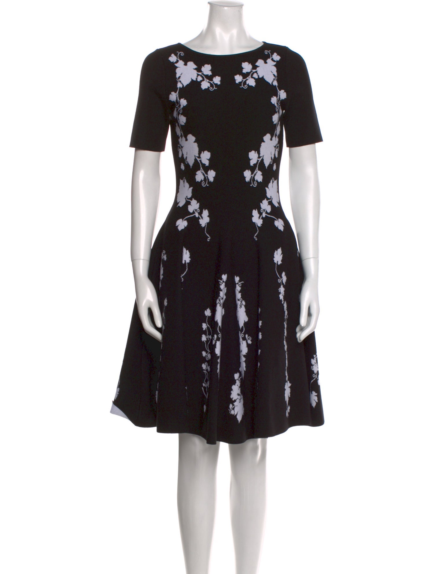 Oscar de la Renta Floral Print Knee-Length Dress