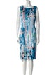 Oscar de la Renta Silk Midi Length Dress