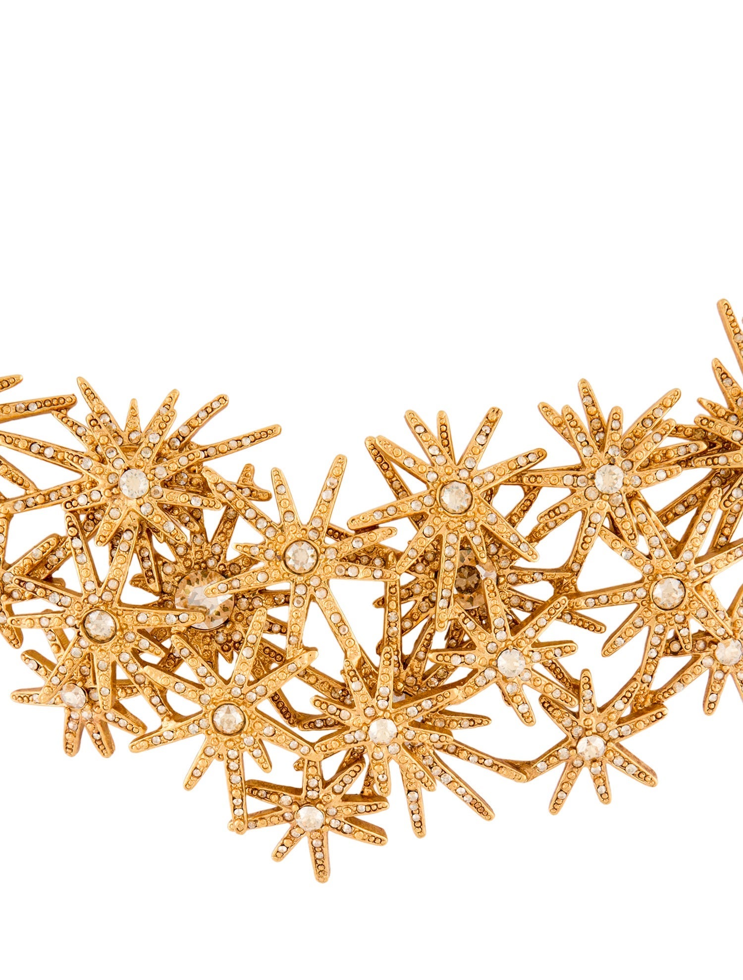 Oscar de la Renta Crystal Layered Burst Bib Collar Necklace