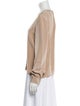 Oscar de la Renta Crew Neck Long Sleeve Blouse