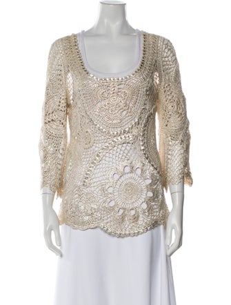 Oscar de la Renta Scoop Neck Sweater