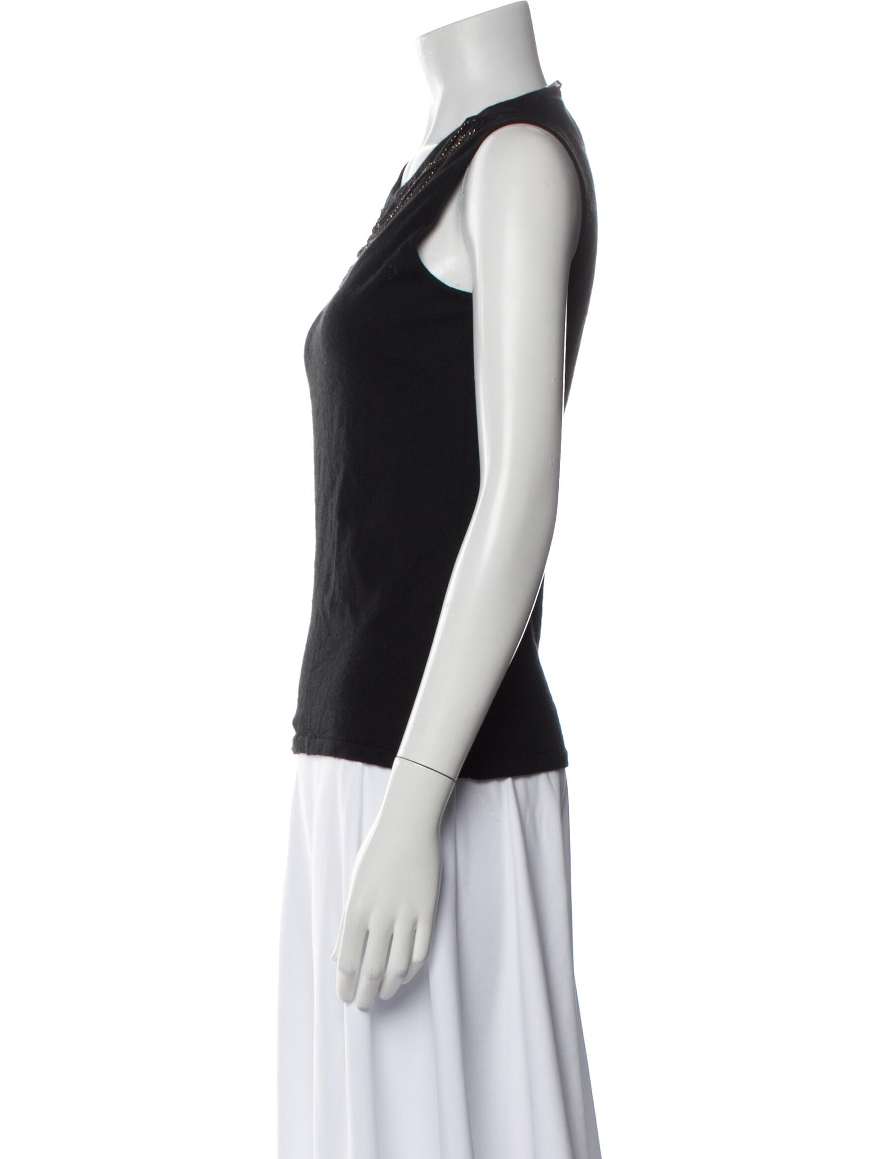 Oscar de la Renta Cashmere Crew Neck Top