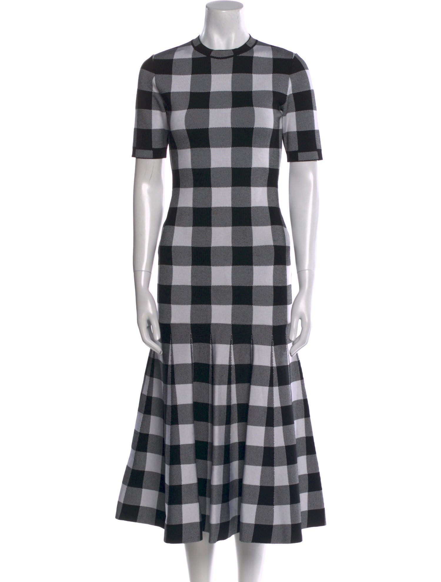 Oscar de la Renta Plaid Print Long Dress