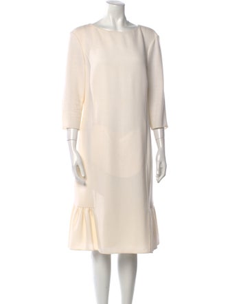Oscar de la Renta Wool Midi Length Dress