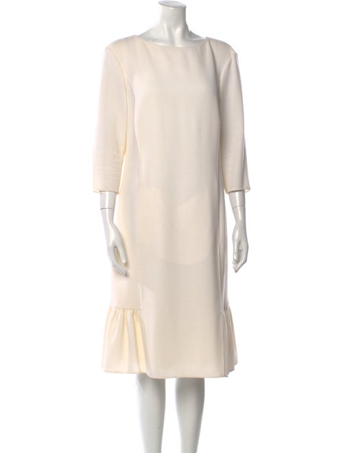 Oscar de la Renta Wool Midi Length Dress