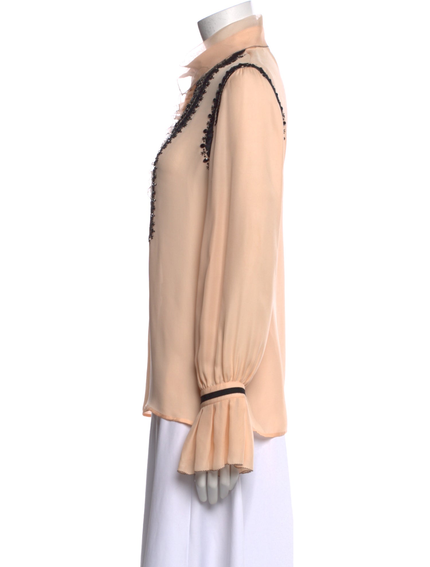 Oscar de la Renta Silk Colorblock Pattern Polo